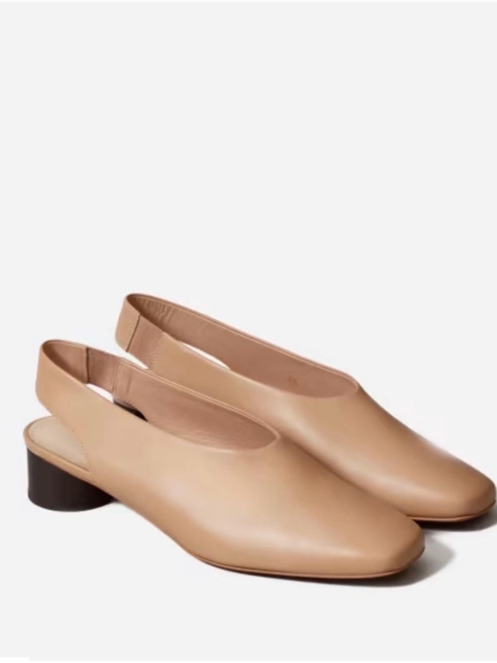 Everlane Square Toe Slingback Heel || Light Taupe